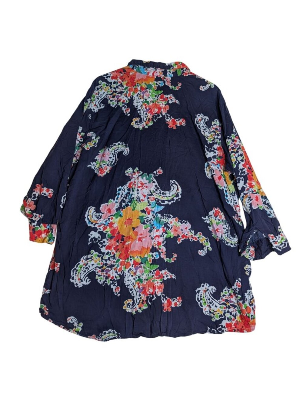Lauren Ralph Lauren Navy Floral & Paisley Poplin Nightgown Night Shirt Size 3X - Picture 3 of 11